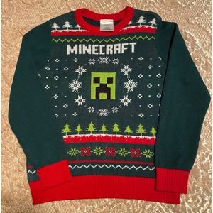 Boys Minecraft Creeper Holiday🎄Sweater Size 7